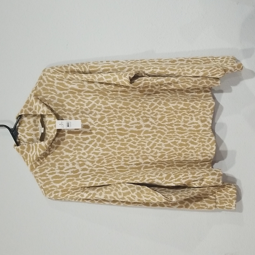 Loft Animal Print Long Sleeve Sweater size L